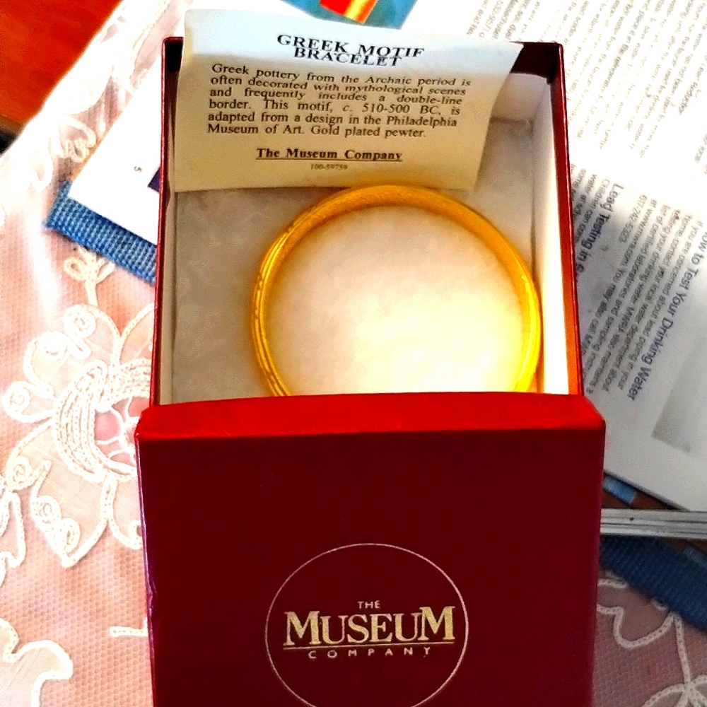 Vintage Greek Motif Bracelet Gold Plated Pewter serious buyer call me 7022016272